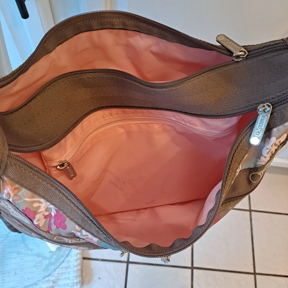 LeSportsac Floral Crossbody Bag - Pink, Blue, Brown - Picture 10 of 11